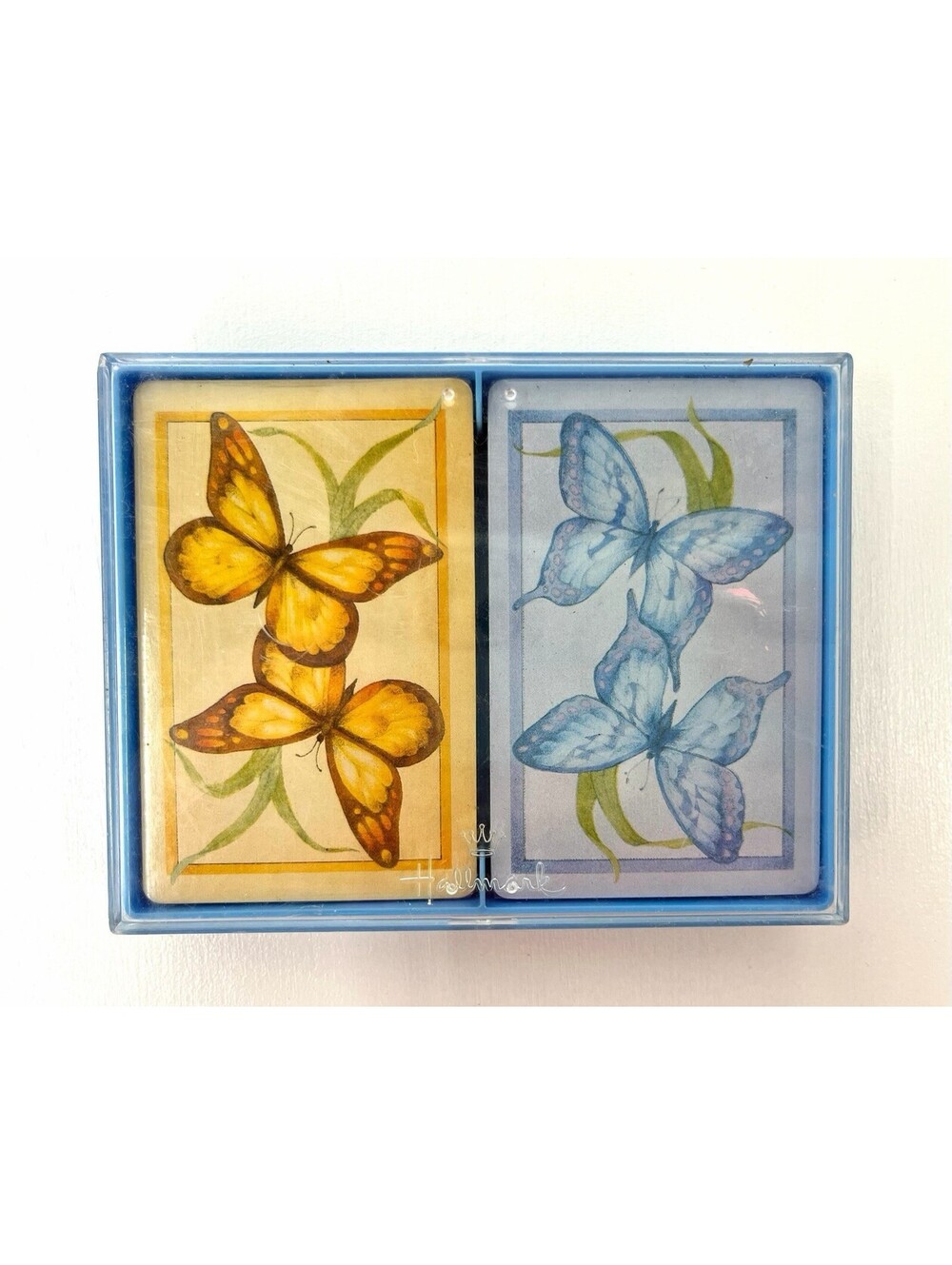Vintage Hallmark Playing Cards Set Butterflies Double Deck Plastic Coated SEALED